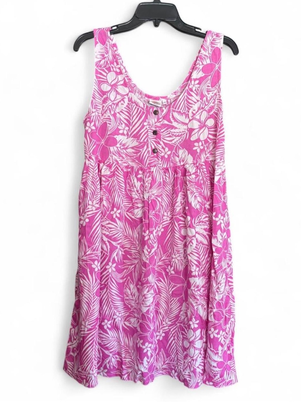 Pink and White Floral Hawaiian Mini Dress